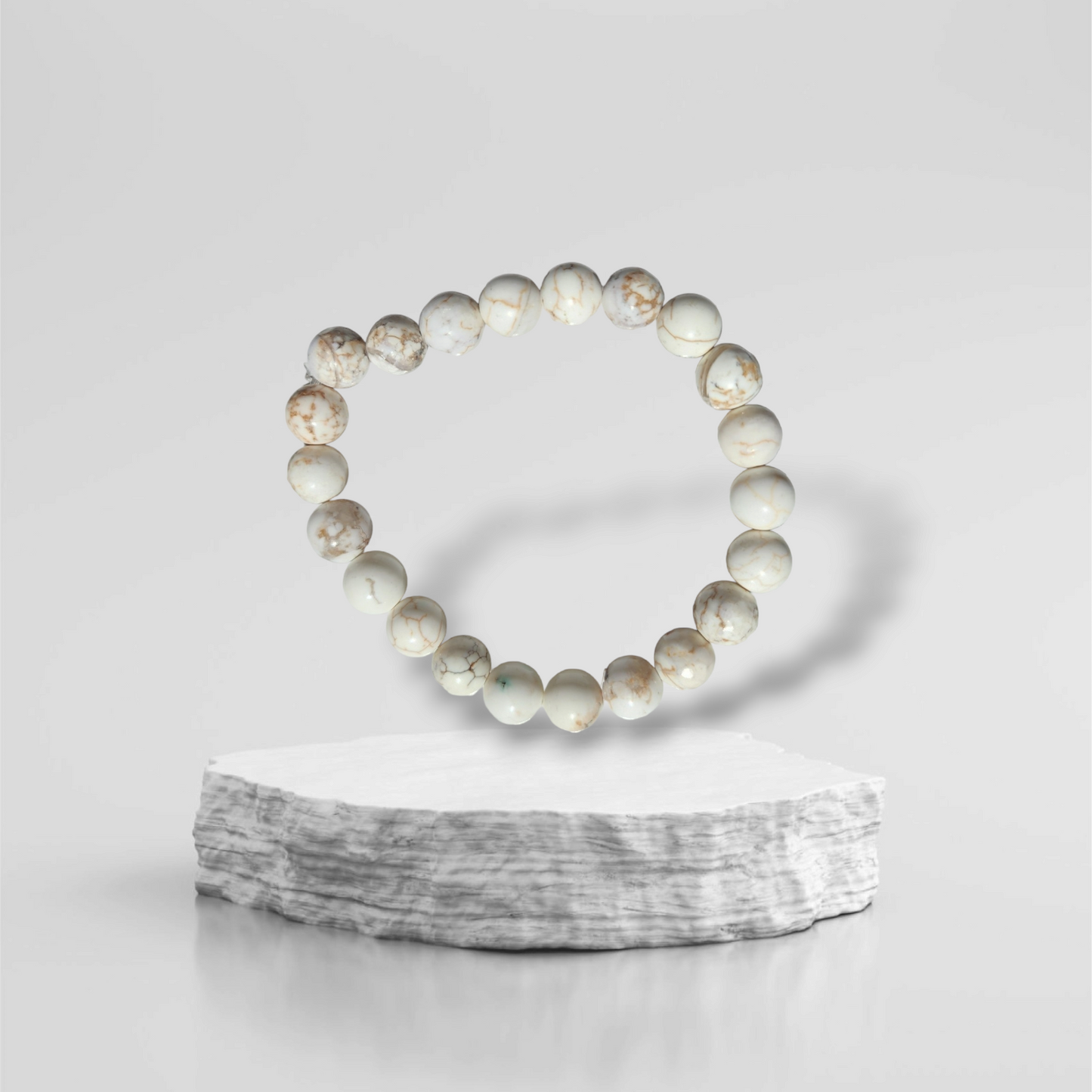 Bracelet Perles Howlite de Mongolie