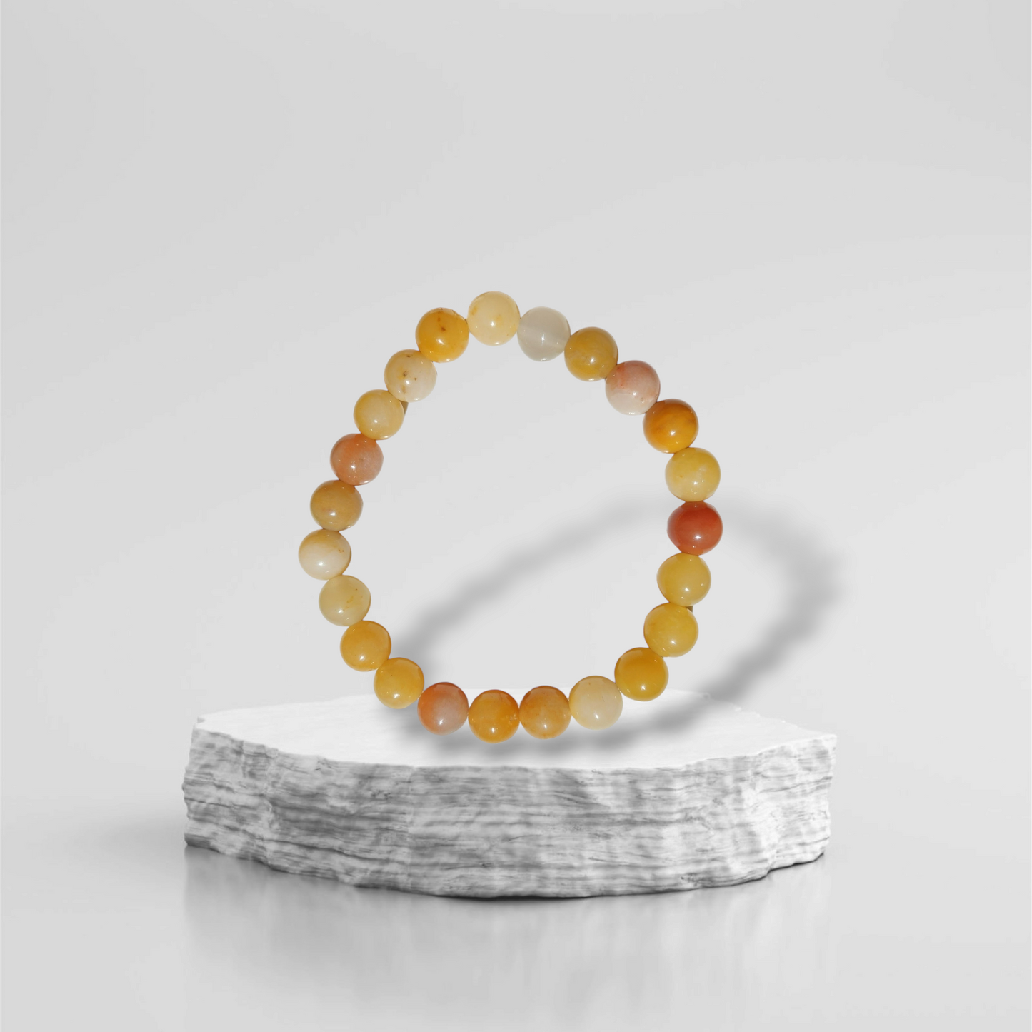 Bracelet Perles Jade orange