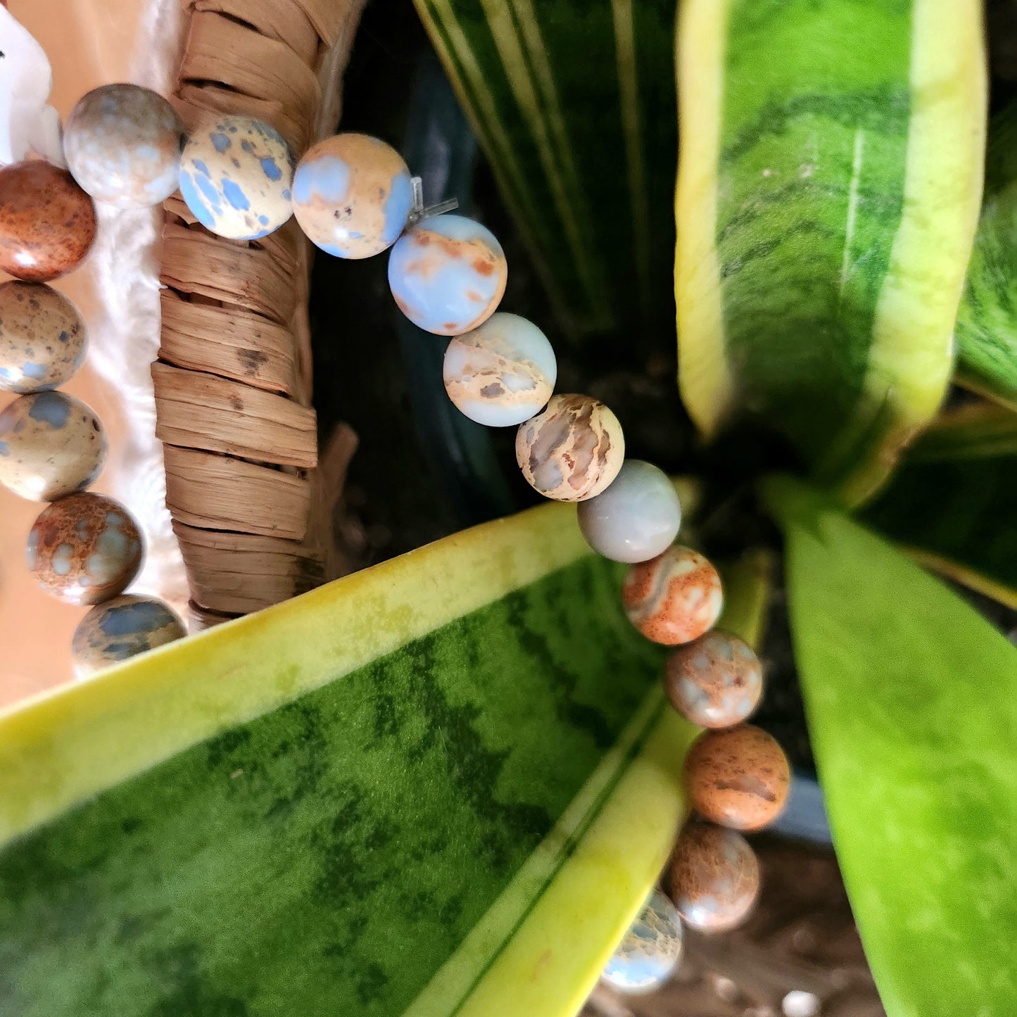 Bracelet Perles Jaspe mer de sédiment