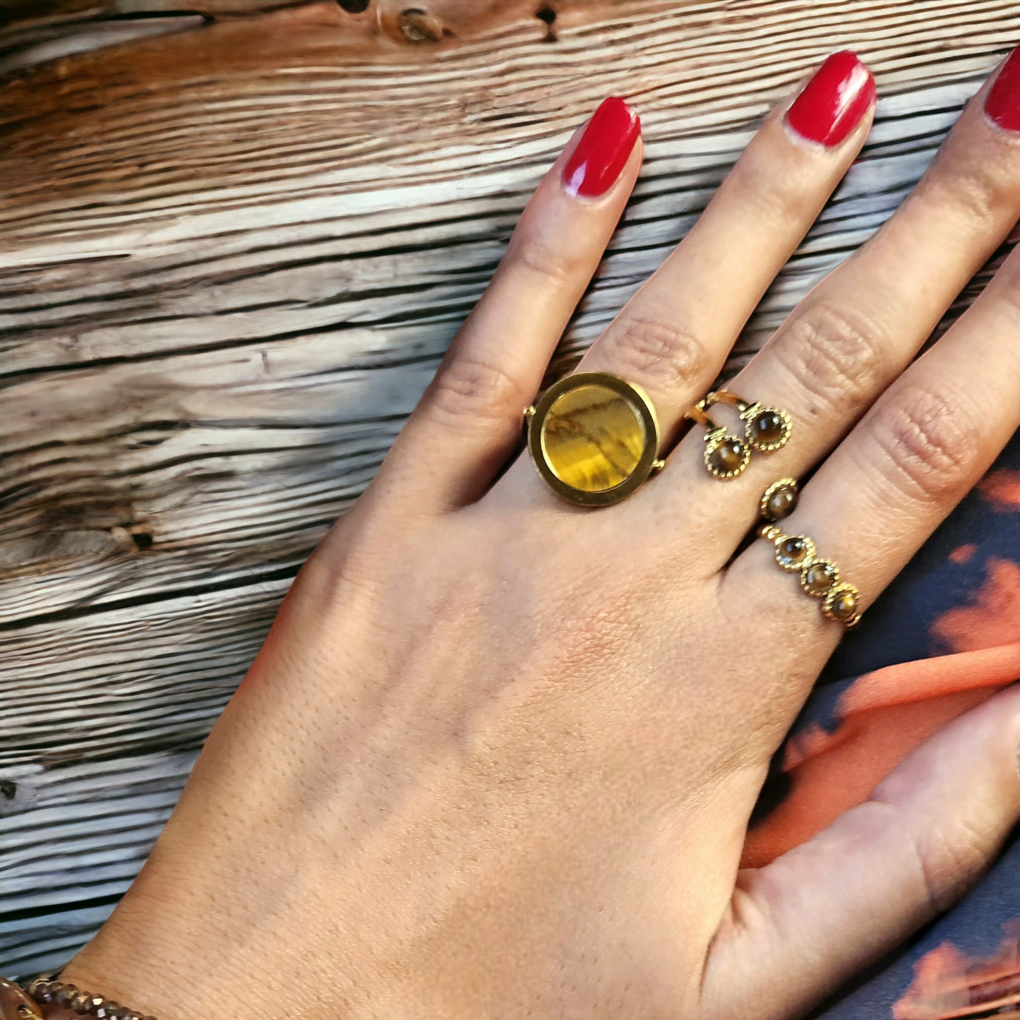Bague Médaille ❖ Œil du Tigre