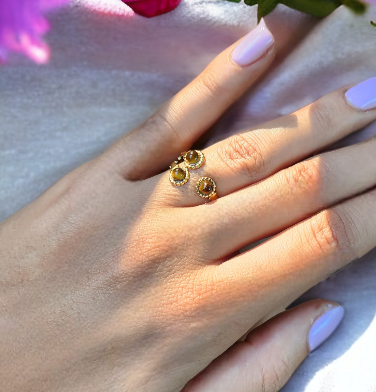 Bague Saturne ❖ Œil du tigre