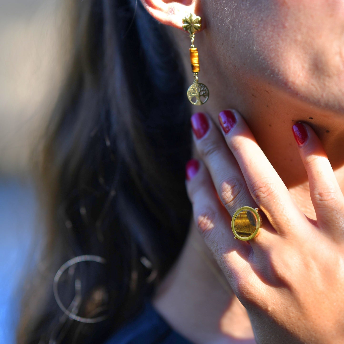 Boucles d'oreilles Oeil du Tigre