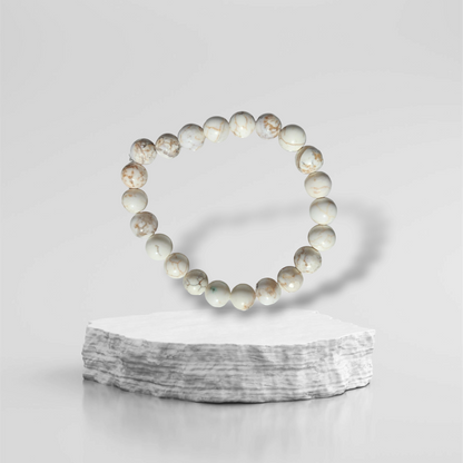 Bracelet Perles Howlite de Mongolie