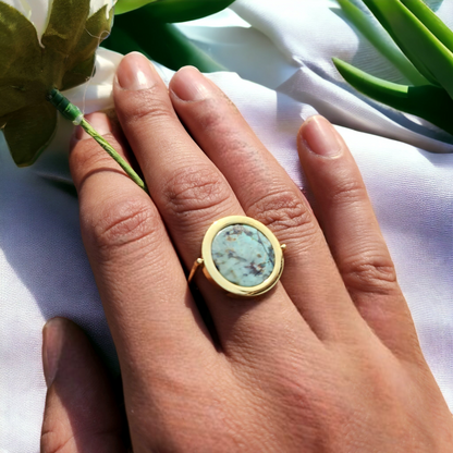 Bague Médaille ❖ Turquoise Afrique