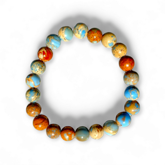 Bracelet Perles Jaspe mer de sédiment